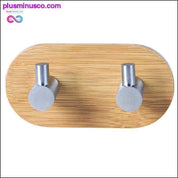 Stainless Steel Bamboo And Wood Three-row Hook - plusminusco.com