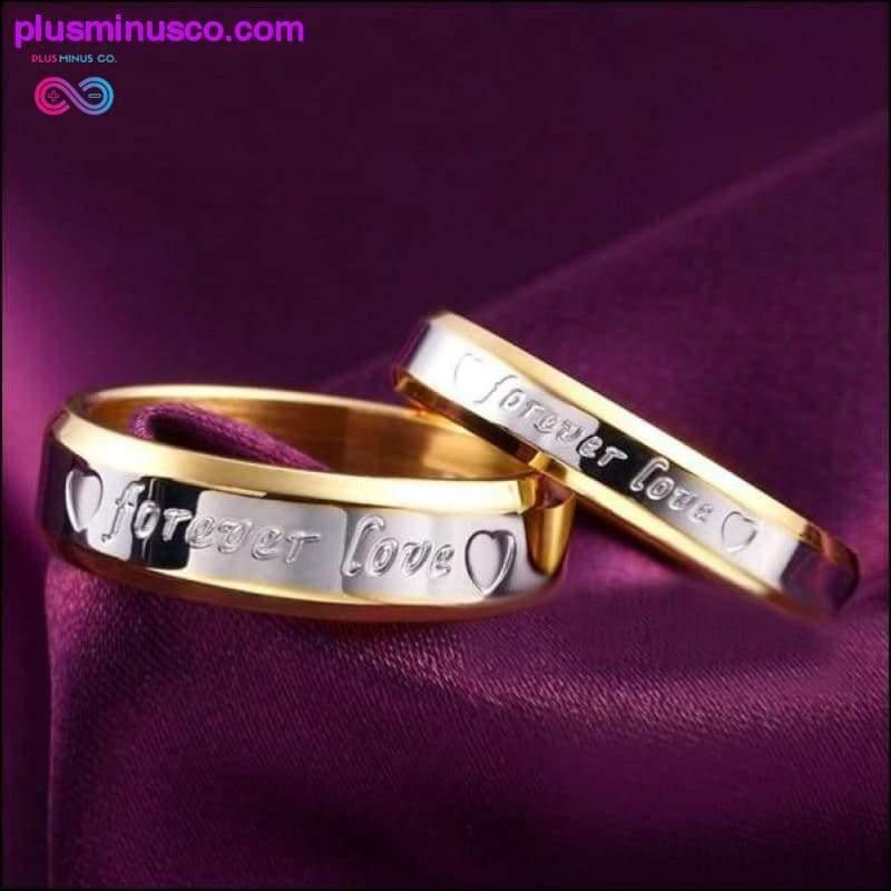 Двойни пръстени от неръждаема стомана за жени Мъжки брачен пръстен - plusminusco.com