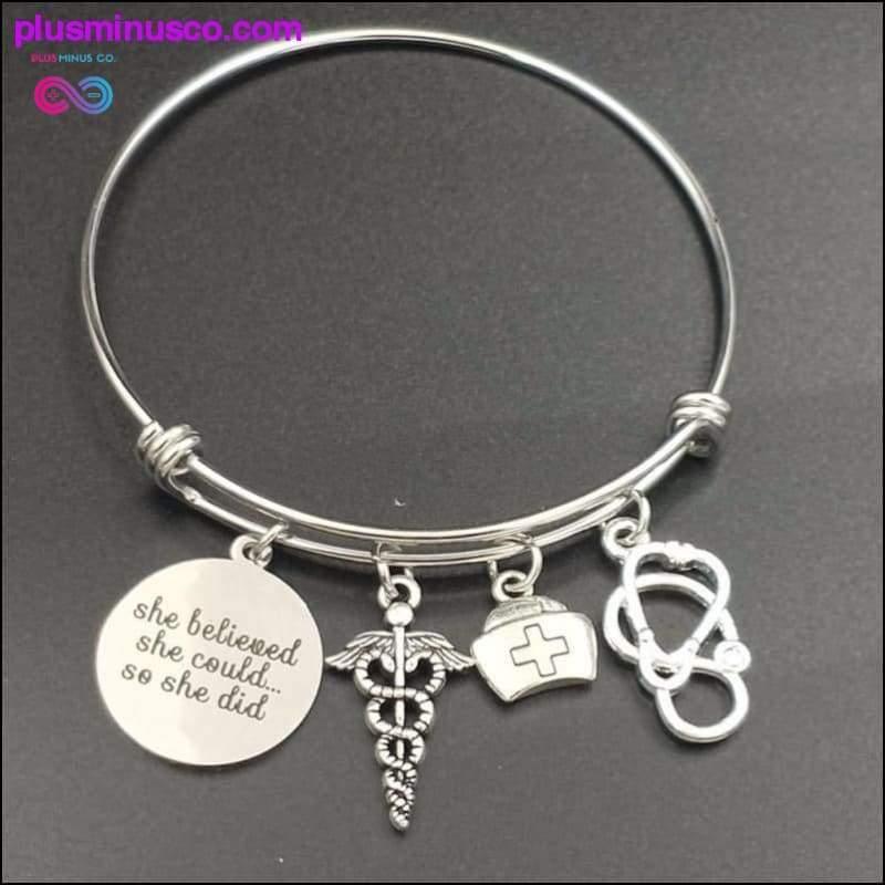 Stainless Steel Expandable Wire Bangle Nurse Graduation - plusminusco.com