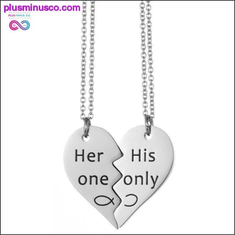 Stainless Steel Matching Her One His Only Engraved Pendant - plusminusco.com