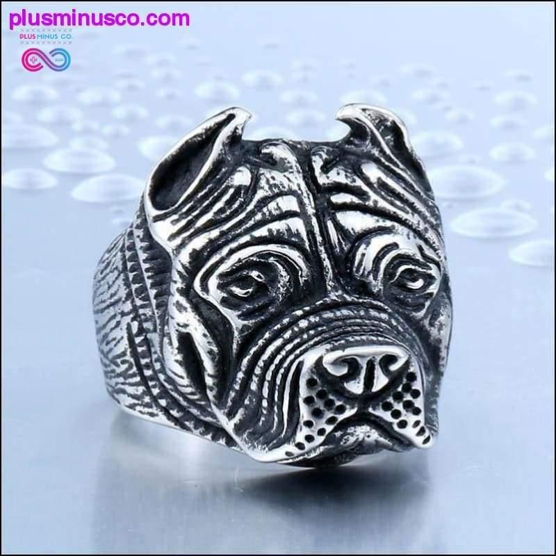 Anello per cani Pitbull animale in acciaio inossidabile titanio - plusminusco.com
