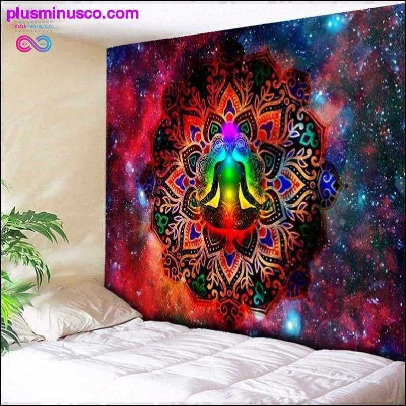 Tapiz psicodélico con decoración de galaxia de noche estrellada para colgar en la pared - plusminusco.com