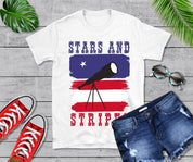 Stars And Stripes | Telescope | American Flag T-Shirts, 4th of July celebration - plusminusco.com