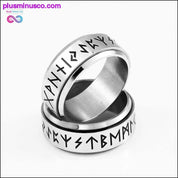 Steel Soldier Rotating Viking Rune Ring - plusminusco.com