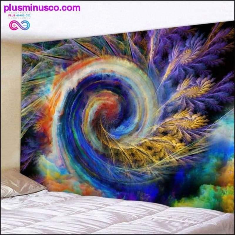 Tapisserie hippie ohémienne avec espace rotatif stéréo, mur de mandala - plusminusco.com