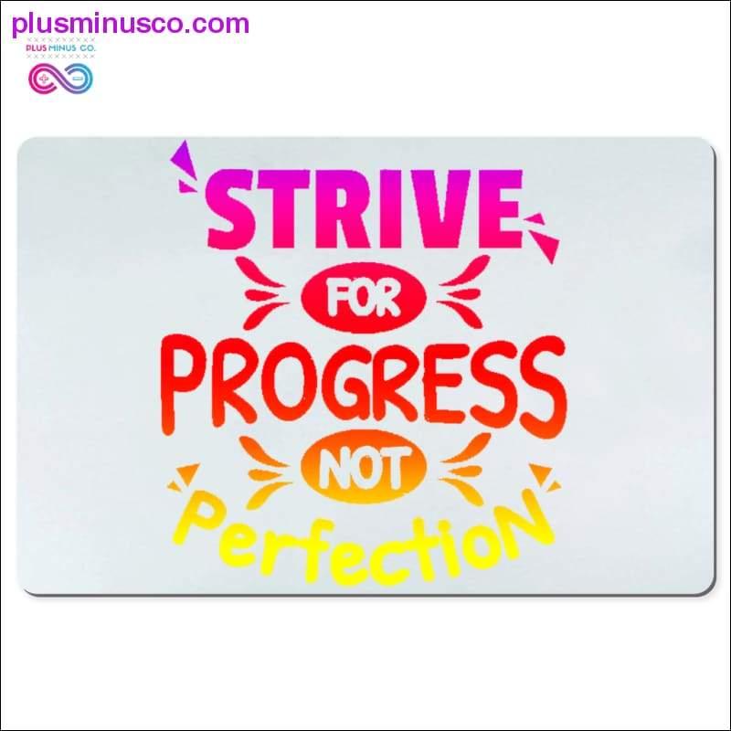 Strive for progress not perfection Desk Mats - plusminusco.com