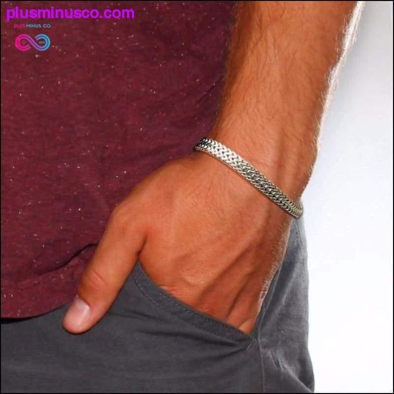 STYLISH STAINLESS STEEL BALI FOXTAIL CHAIN BRACELET FOR MEN - plusminusco.com