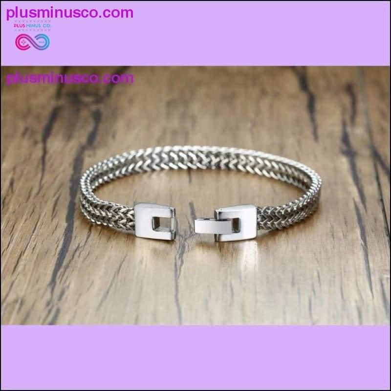 STYLISH STAINLESS STEEL BALI FOXTAIL CHAIN BRACELET FOR MEN - plusminusco.com
