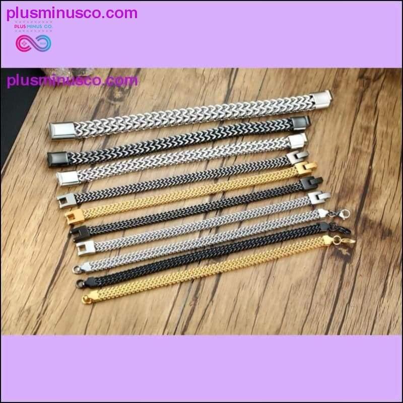 STYLISH STAINLESS STEEL BALI FOXTAIL CHAIN BRACELET FOR MEN - plusminusco.com