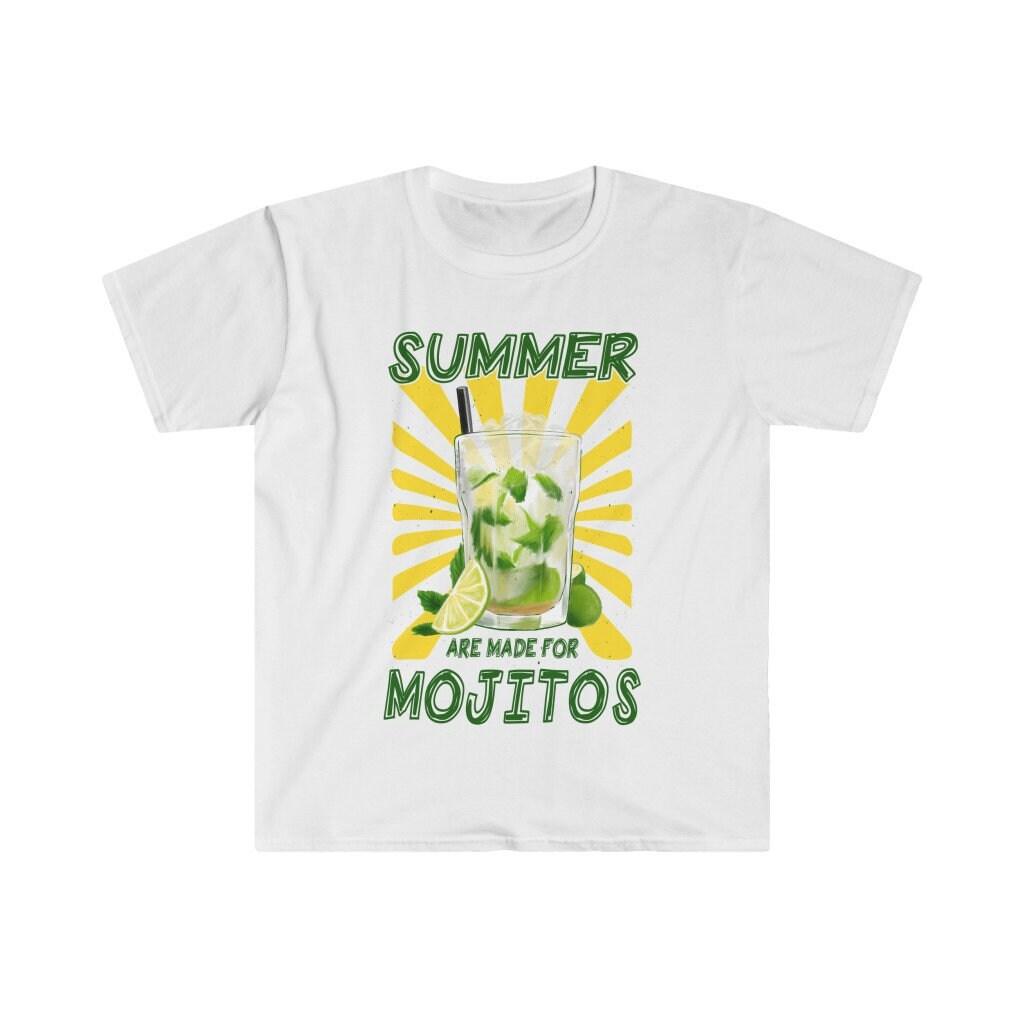 Лета створана для футболкі Mojitos || Летняя кашуля для напою Mojito || Ужыванне алкаголю || Кашуля для пляжу || Футболка для летняй вечарынкі - plusminusco.com