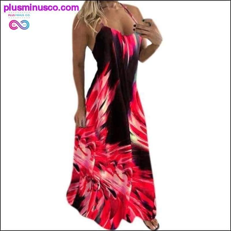 Summer Fall Boho Floral Women Elegant Plus Size Maxi Dress - plusminusco.com