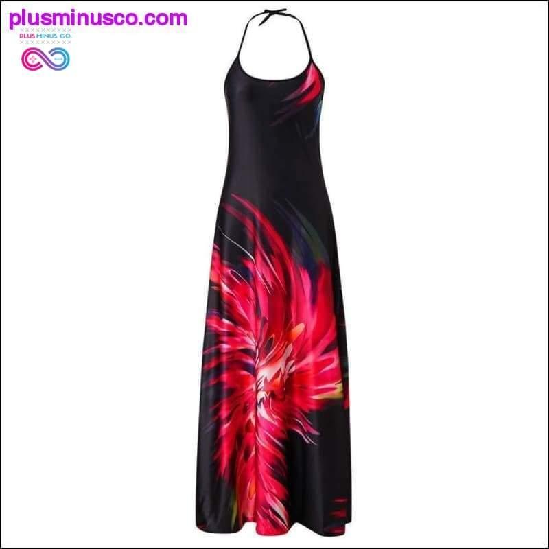 Letní podzim Boho Květinové Dámské Elegantní Maxi šaty velké velikosti - plusminusco.com