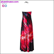 Summer Fall Boho Floral Women Elegant Plus Size Maxi Dress - plusminusco.com