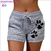 Summer Fast Drying Drawstring cat paw print shorts Lace Up - plusminusco.com