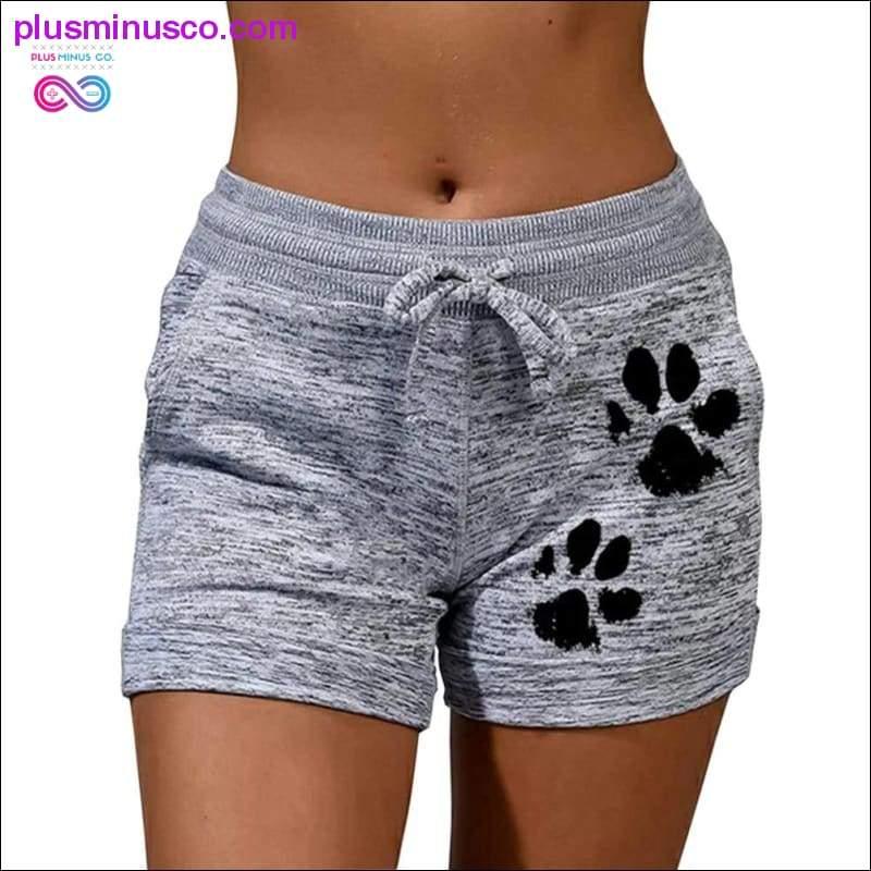 Summer Fast Drying Drawstring cat paw print shorts Lace Up - plusminusco.com