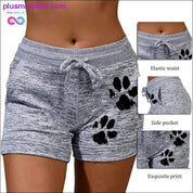 Summer Fast Drying Drawstring cat paw print shorts Lace Up - plusminusco.com