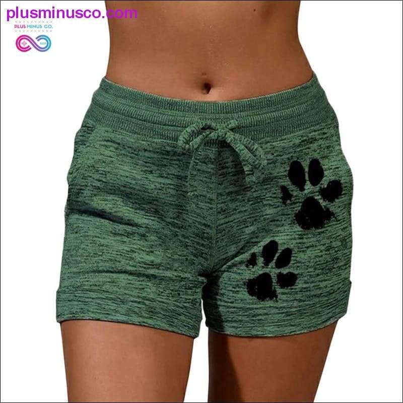 Summer Fast Drying Drawstring cat paw print shorts Lace Up - plusminusco.com