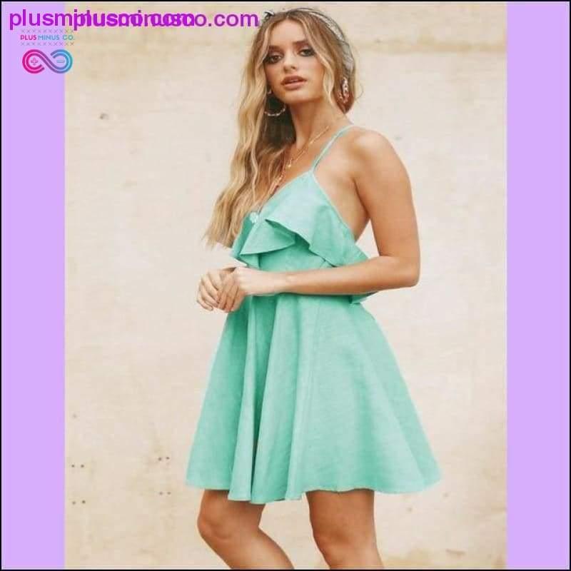 Robe sexy d'été 2019 pour femmes, dos nu, cordon croisé - plusminusco.com