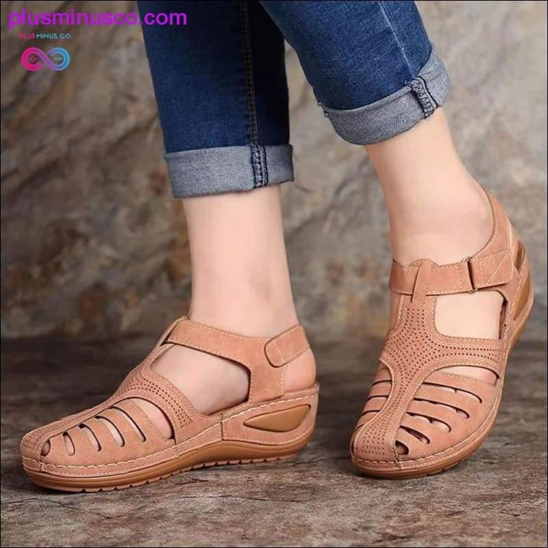 Летняя обувь, женские сандалии с пряжкой из искусственной кожи, женские ретро-шитье - plusminusco.com