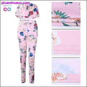 Summer Women Clothes Plus size Flower kaksiosainen setti Print - plusminusco.com