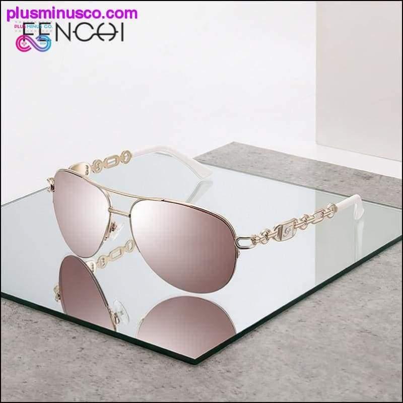 Naiste päikeseprillid Polarized uv 400 oculos Pink Pilot Mirror - plusminusco.com