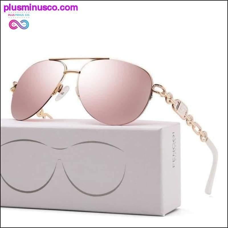 نظارات شمسية نسائية مستقطبة بالأشعة فوق البنفسجية 400 oculos Pink Pilot Mirror - plusminusco.com