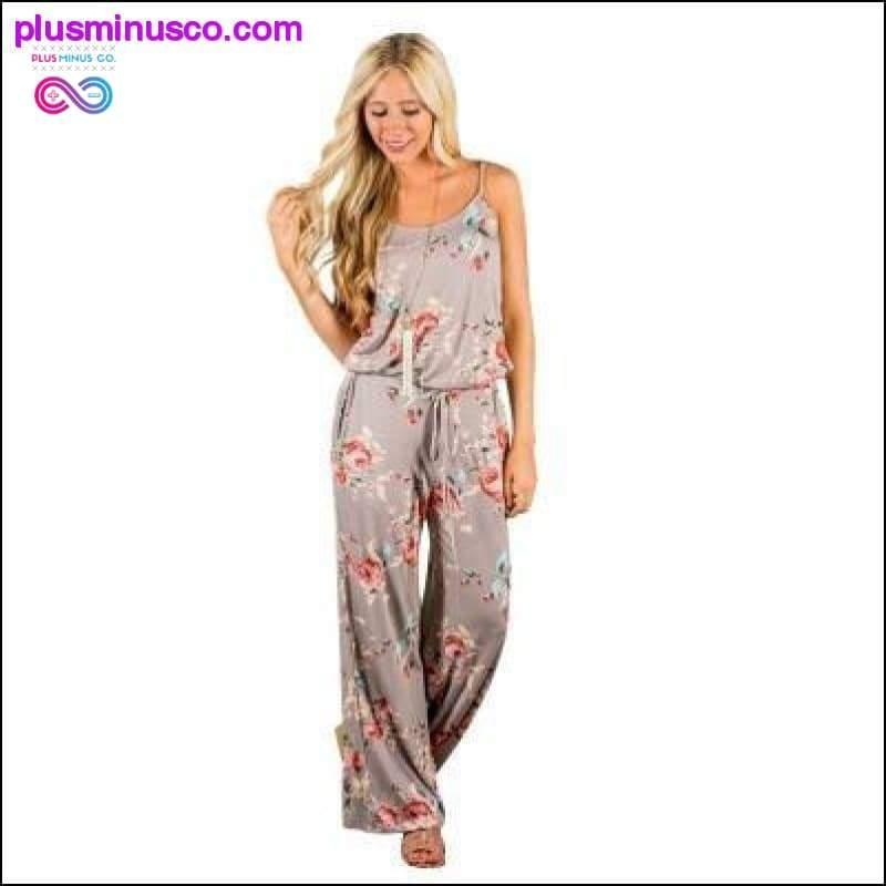 Super Comfy Floral Jumpsuit Fashion Trend Sling Print Loose - plusminusco.com