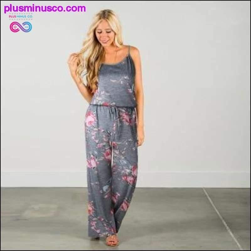 Super Comfy Floral Jumpsuit Fashion Trend Sling Print Loose - plusminusco.com