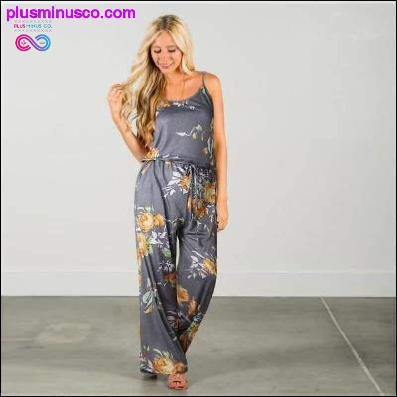 Super Comfy Floral Jumpsuit Fashion Trend Sling Print Loose - plusminusco.com