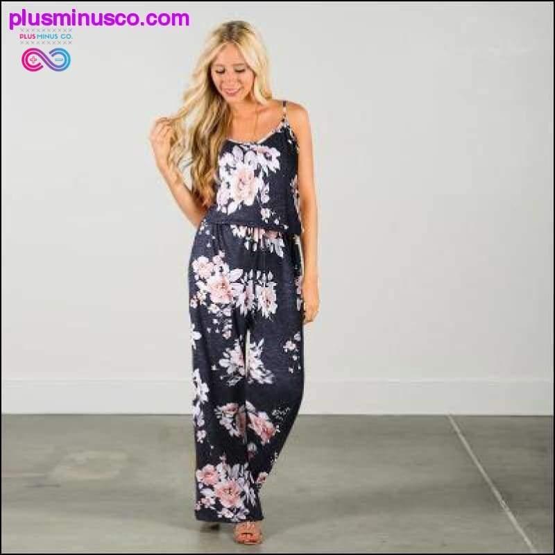 Super Comfy Floral Jumpsuit Fashion Trend Sling Print Loose - plusminusco.com