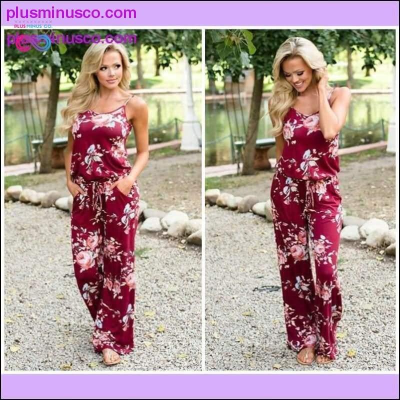 Super Comfy Floral Jumpsuit Fashion Trend Sling Print Loose - plusminusco.com