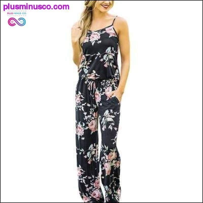 Super Comfy Floral Jumpsuit Fashion Trend Sling Print Loose - plusminusco.com