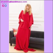 Super Soft Fleece Portable & Wearable Blanket with Sleeves - plusminusco.com