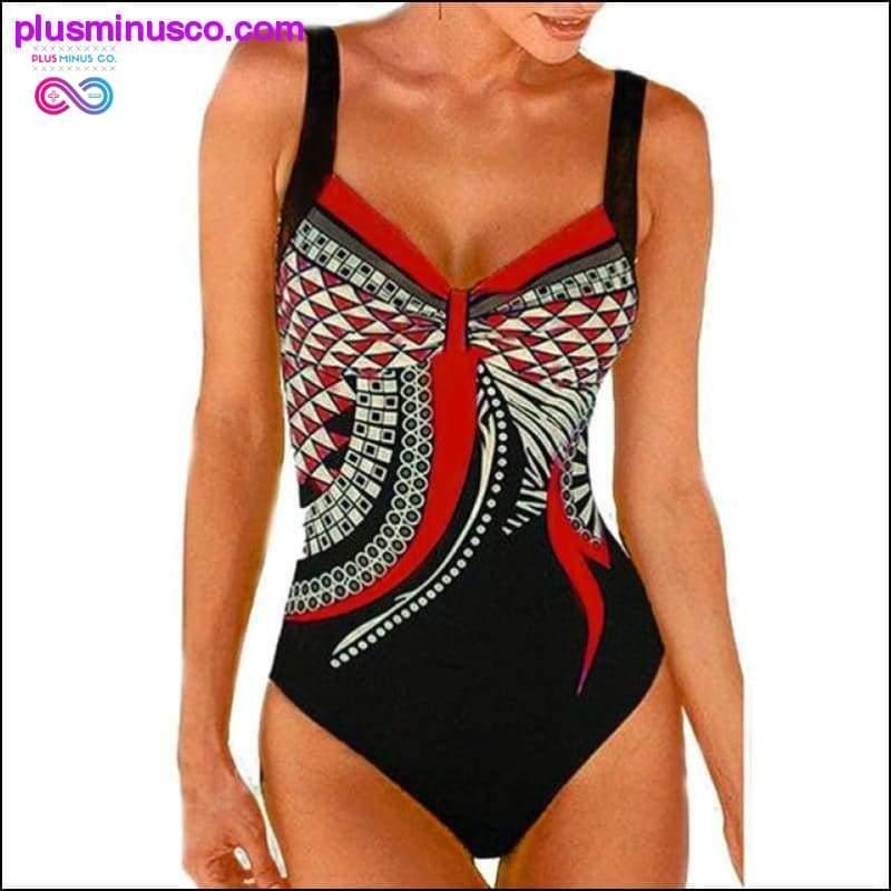 Swimwear Women 2019 One Piece Swimsuit Push Up Vintage Retro - plusminusco.com