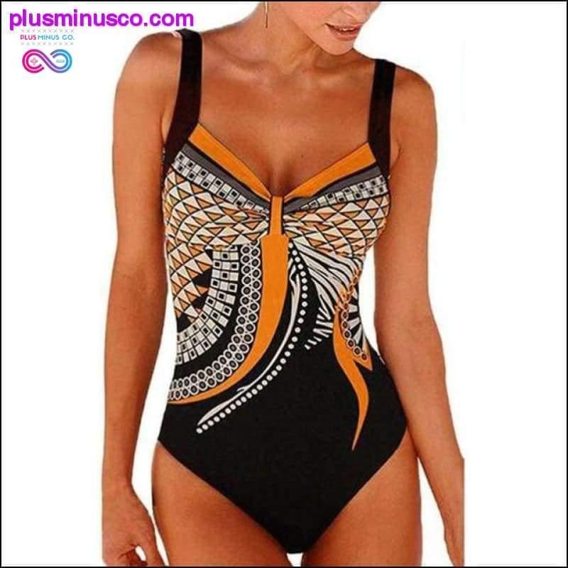 Swimwear Women 2019 One Piece Swimsuit Push Up Vintage Retro - plusminusco.com