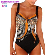 Swimwear Women 2019 One Piece Swimsuit Push Up Vintage Retro - plusminusco.com