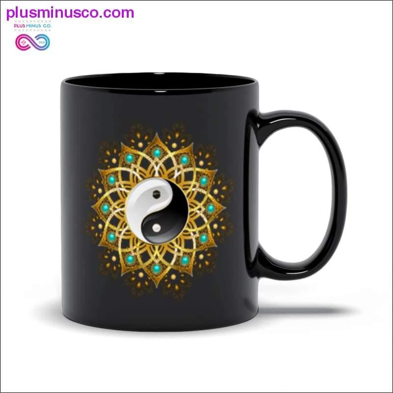 Symbole du Yin Yang Mandala Tasses noires Tasses - plusminusco.com