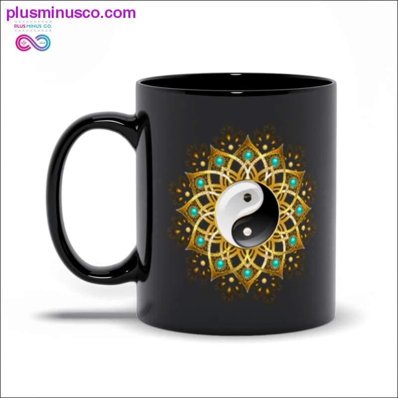 Symbol Yin Yang Mandala Czarne kubki Kubki - plusminusco.com