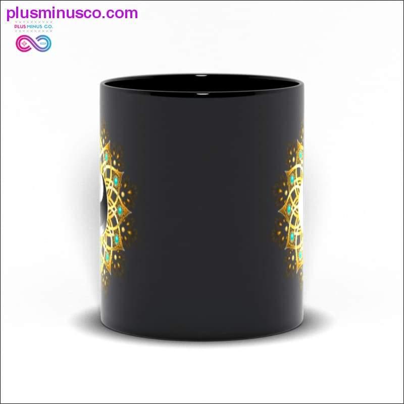 Yin Yang Mandala Black Mugs -symboli Mukit - plusminusco.com
