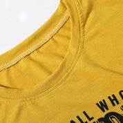 Жаночая футболка з кароткім рукавом і літарным прынтам Not All Who Wander Are Lost Паўсядзённая жаночая футболка Модныя жаночыя топы - plusminusco.com