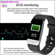 T1 išmaniojo laikrodžio apyrankė su temperatūros imuninės sistemos matavimo EKG – plusminusco.com