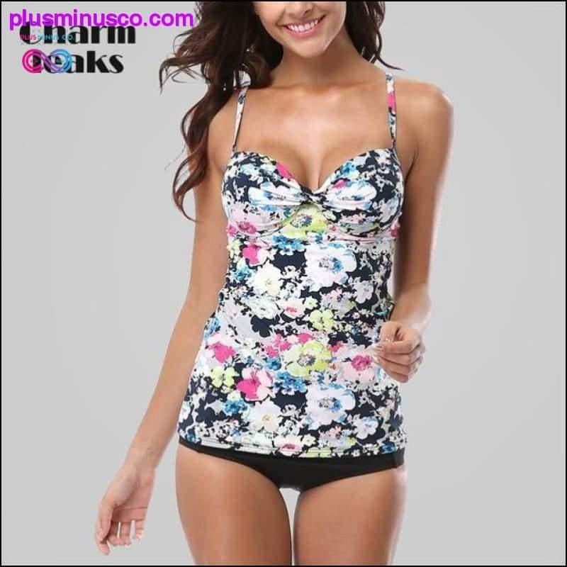 Tankini Set Women Swimsuits Retro Floral Print Swimwear - plusminusco.com