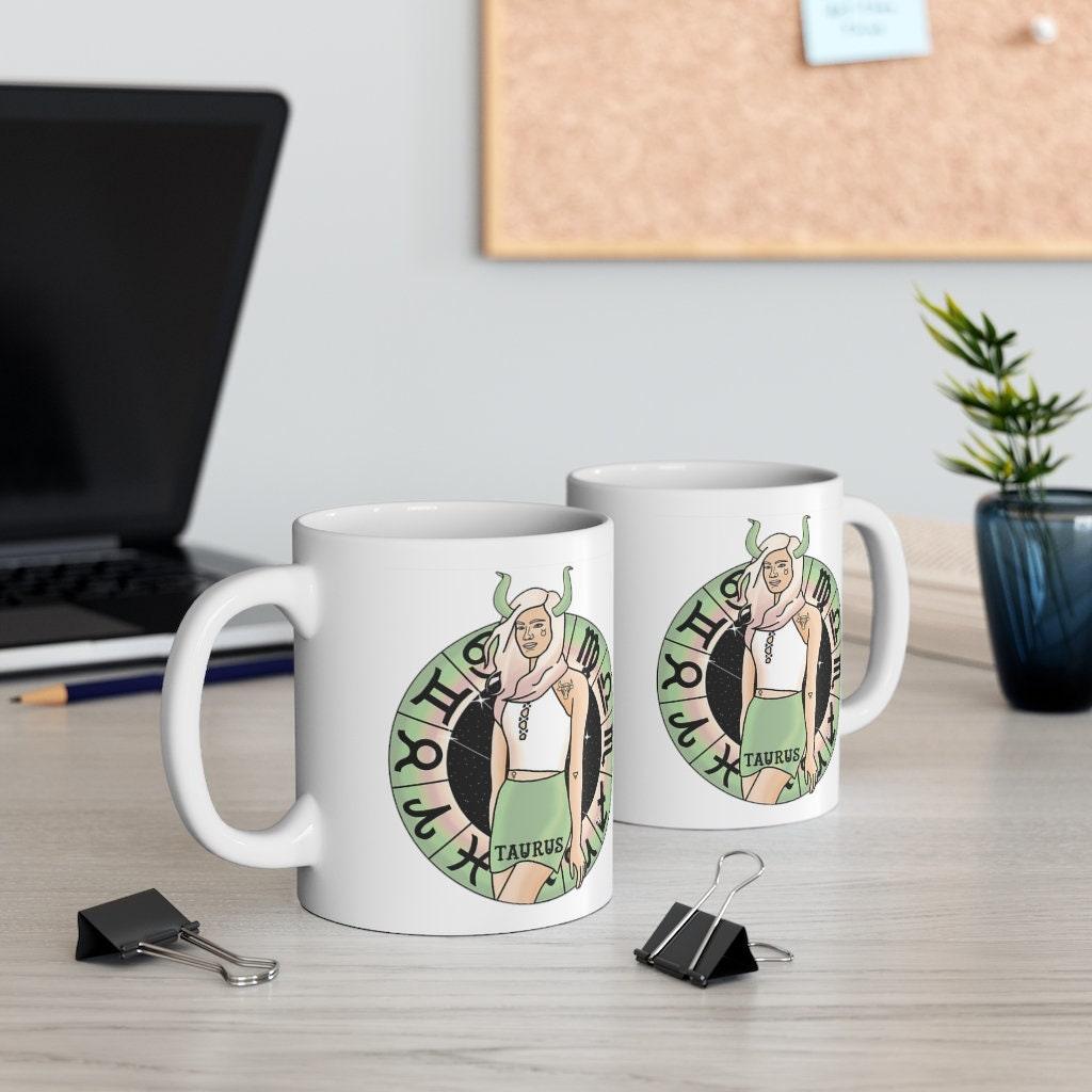 Taurus Mugs,Taurus Zodiac Mug, Zodiac Coffee mug, Taurus mug, artistic Taurus mug, Taurus birthday gift, Taurus zodiac mug - plusminusco.com