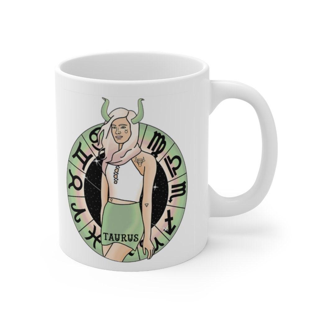 Taurus Mugs,Taurus Zodiac Mug, Zodiac Coffee mug, Taurus mug, artistic Taurus mug, Taurus birthday gift, Taurus zodiac mug - plusminusco.com