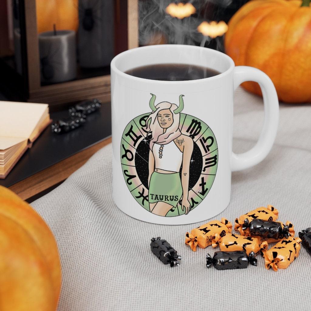 Taurus Mugs,Taurus Zodiac Mug, Zodiac Coffee mug, Taurus mug, artistic Taurus mug, Taurus birthday gift, Taurus zodiac mug - plusminusco.com
