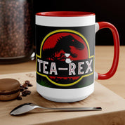 Tea Rex Accent krūzes || T Rex krūzes Tea Rex Accent krūzes, dinozauru krūze, mr tea rex krūze, ms tea rex krūze, tējas mīļotāja dāvana - plusminusco.com