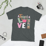 Teach Love Inspire, Motivational Teacher Student T-shirt, Educator Shirt - plusminusco.com