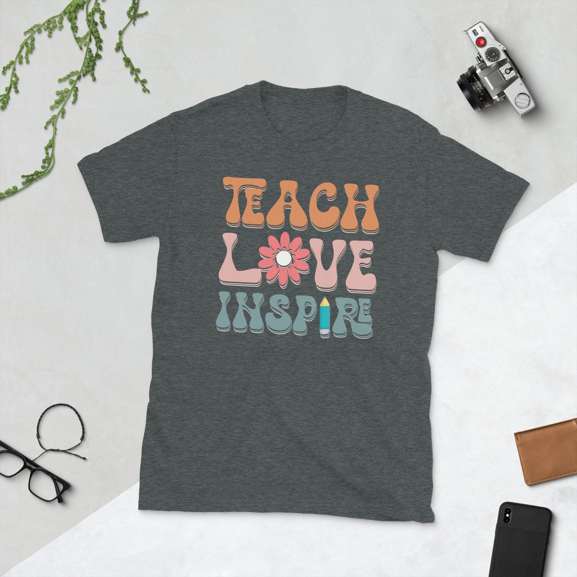 Teach Love Inspire Retro Back To School Teachers Women Kids T-Shirt - plusminusco.com
