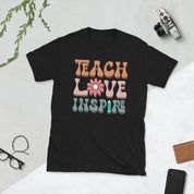 Teach Love Inspire Retro Back To School Teachers Women Kids T-Shirt - plusminusco.com
