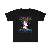 Tekboynuzlar Gibi Öğretmenler Sihir Gerçekleştirir Tişörtleri, öğretmen doğum günü hediyesi, okula dönüş, öğretmenlere kişiselleştirilmiş hediyeler - plusminusco.com